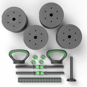 Set Mancuernas Green 3 En 1 Ajustables 50 Kg