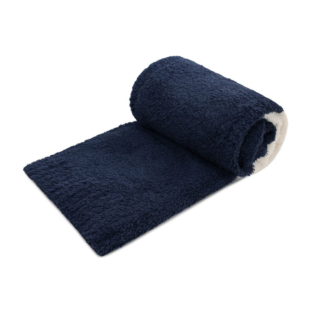 Manta De Franela Nautica 127x152 Fluffy Suavidad Superior Azul Marino image number 4.0