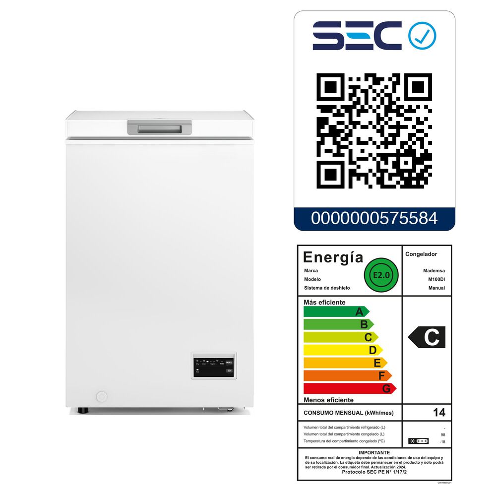 Congelador Freezer Horizontal Dual 98l Inverter Fr&iacute;o Directo M100di image number 9.0
