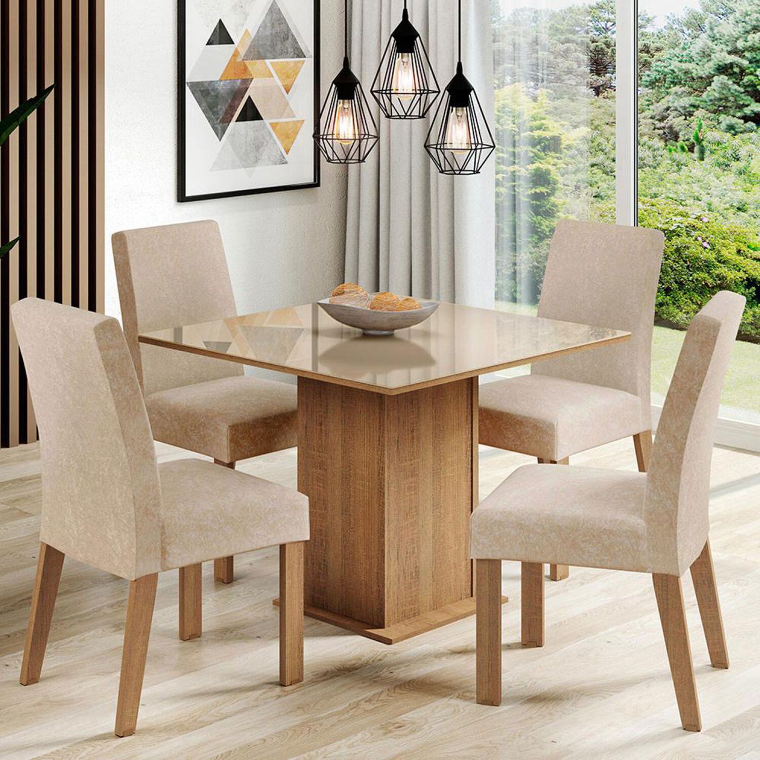 Juego De Comedor Vekkahome Linda Fiore / 4 Sillas image number 0.0