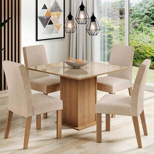 Juego De Comedor Vekkahome Linda Fiore / 4 Sillas