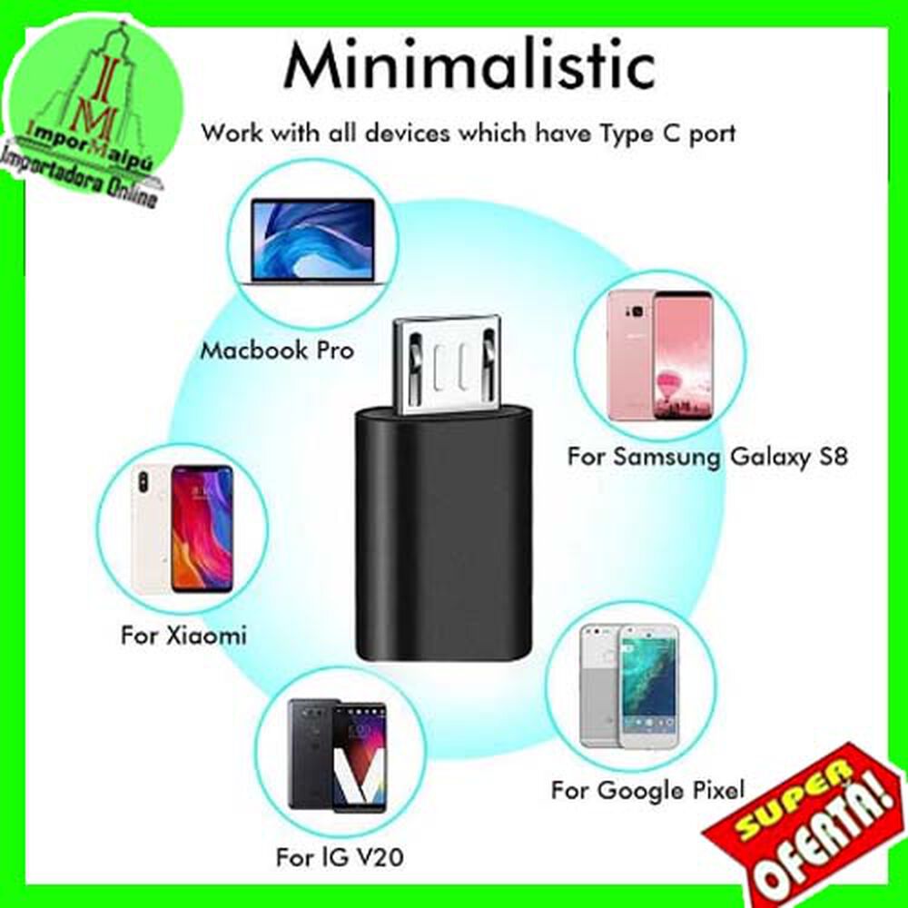 Adaptador Tipo C A Micro Usb V8 Tipo C Hembra Micro Usb Macho Celulares Compatible Android, Samsung image number 2.0