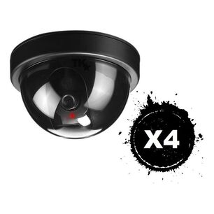 Pack 4 C&aacute;mara Falsa Domo Vigilancia Realista Sin Cable Aa