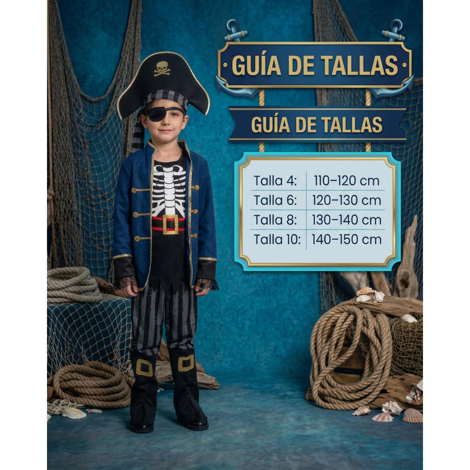 Disfraz Cosplay Pirata Corsario Piratas Infantiles Todos Ni&ntilde;o image number 84.0