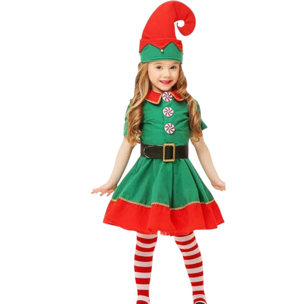 Disfraz Elfo Niña Infantil Navideño Pascuero image number 0.0