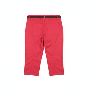 Bermuda Pescador Liso Con Cintur&oacute;n Tiro Medio Regular Mujer Geeps