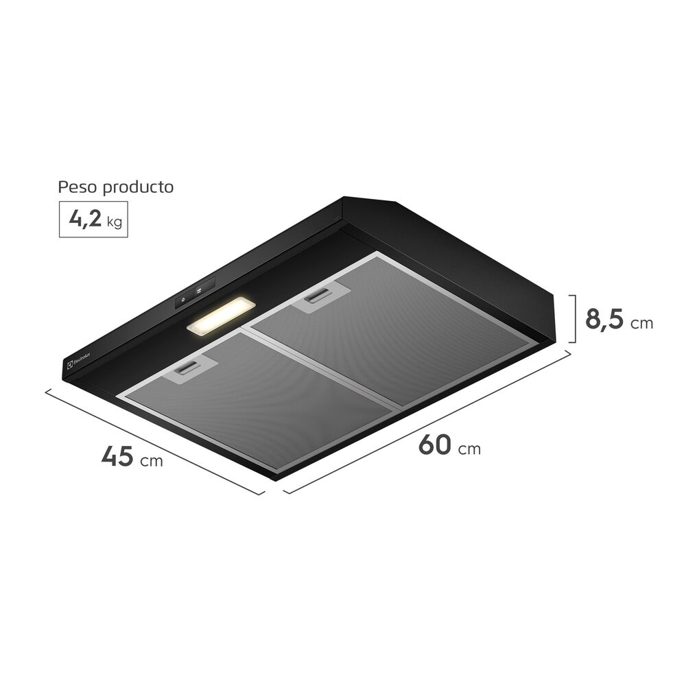 Campana De Cocina Extractora 60cm Alto Poder Succi&oacute;n De6tb image number 2.0