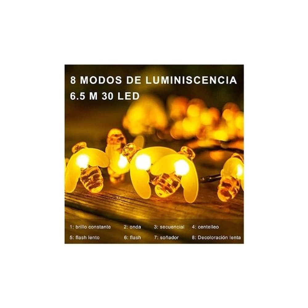 Cadena De Luces Solares De 30 Ledes Para Exterior Jard&iacute;n Luces Abeja image number 5.0