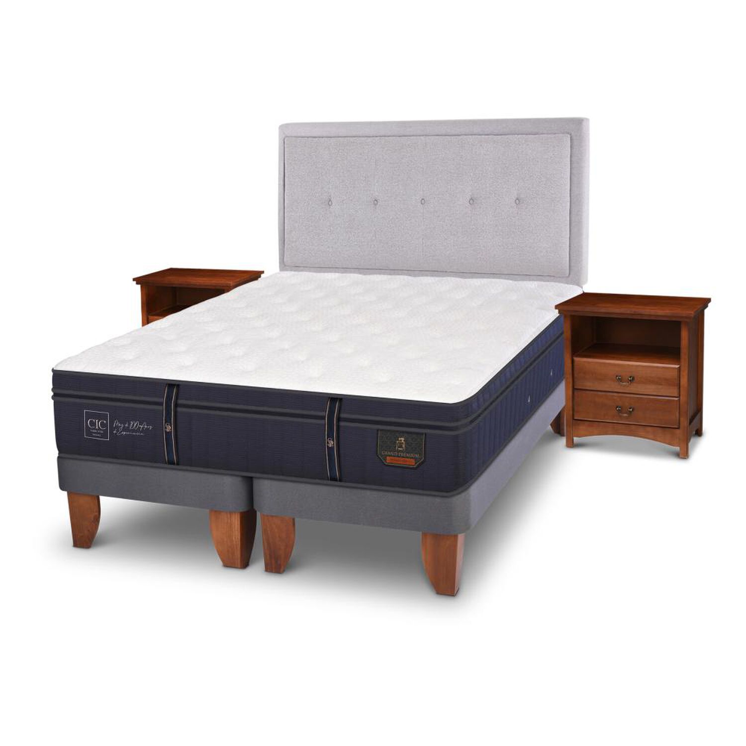 Cama Europea Cic Grand Premium / King / Base Dividida + Set De Maderas image number 3.0