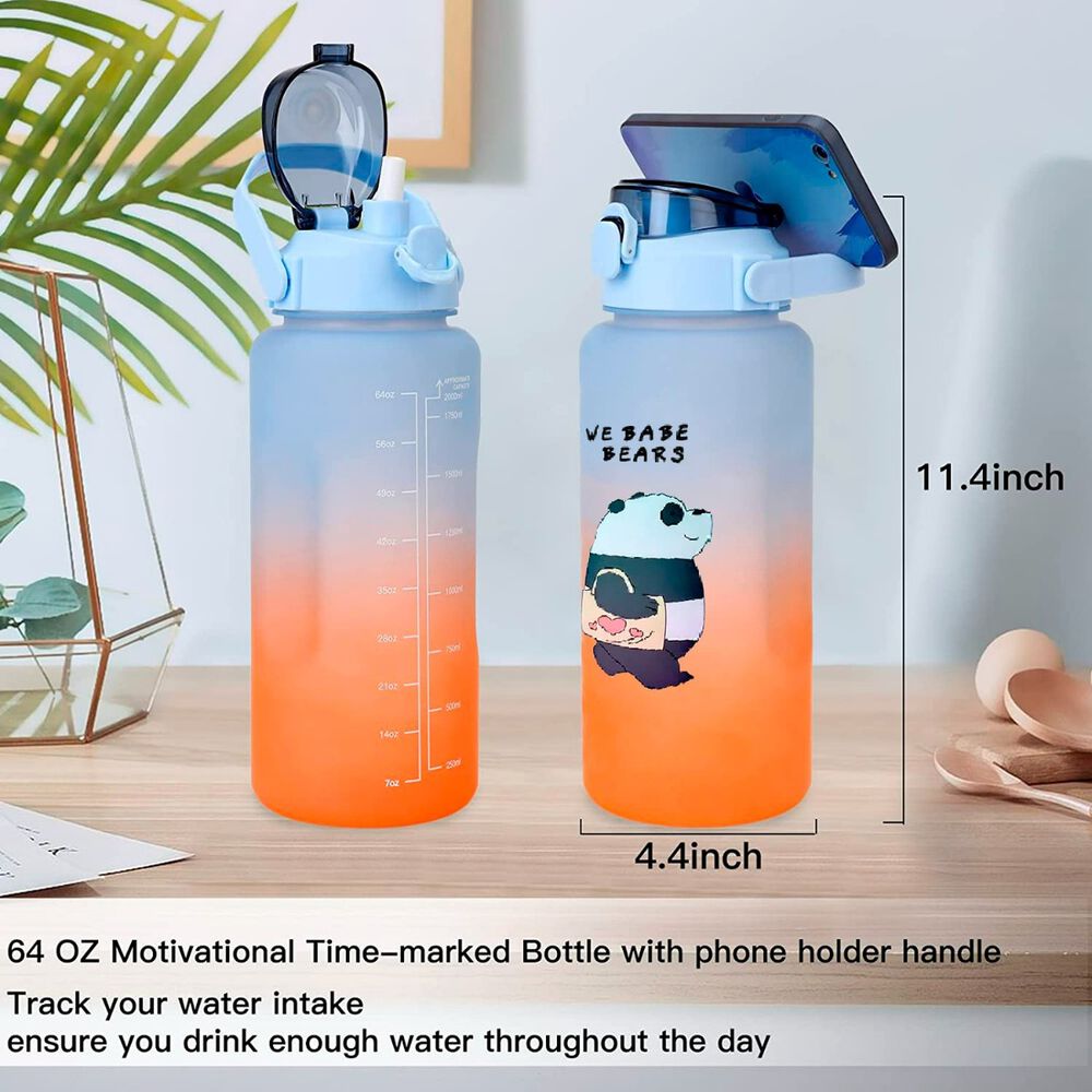 Botellas Agua Motivacionales 2l 900ml A Prueba De Fugas image number 2.0