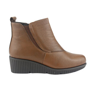 Botin De Cuero Chalada Mujer Mosqueta-1 Caf&eacute; Casual