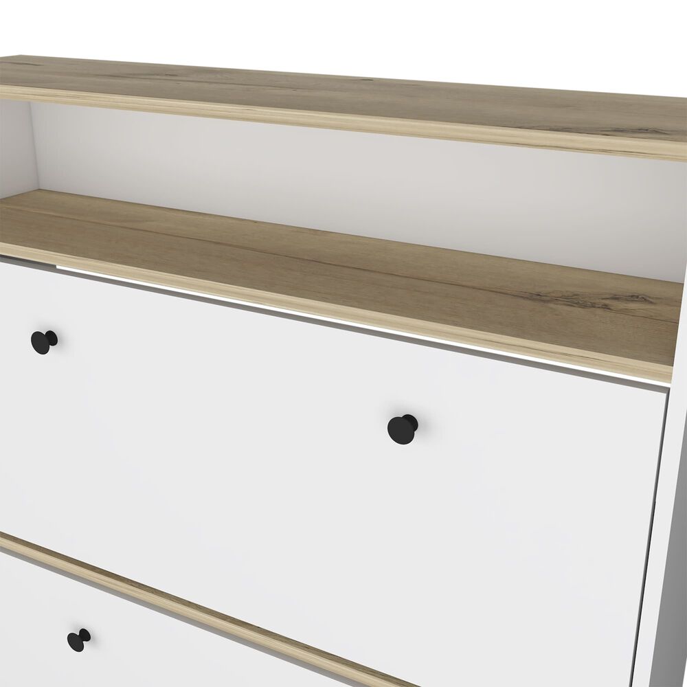 Comoda Zapatero 2 Puertas Fm-017b - Blanco Y Cafe Claro image number 6.0