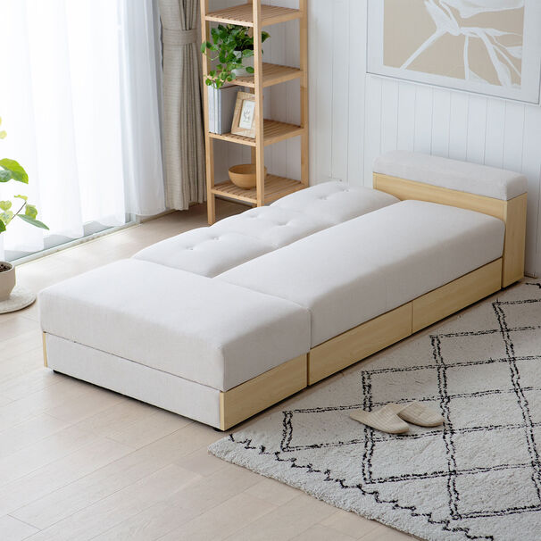Sof&aacute; Cama Modular Alaska Beige 3 Cuerpos