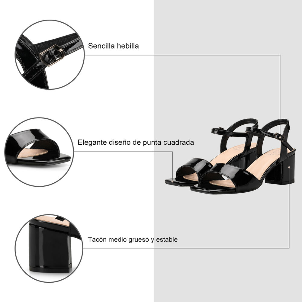 Sandalia Casual Taco Negra Mujer Weide Gh79 image number 5.0
