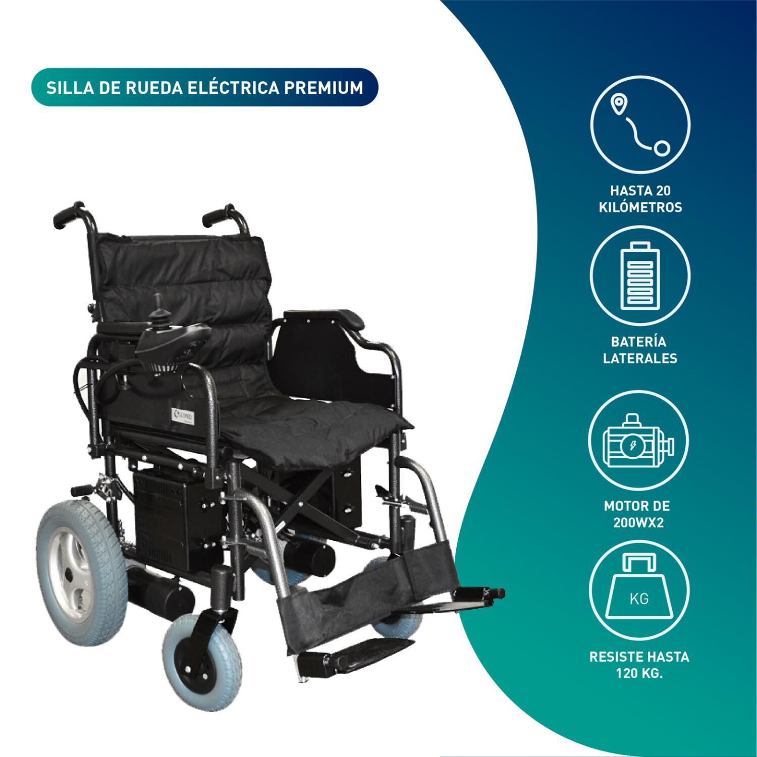 Silla De Ruedas El&eacute;ctrica A1 Deluxe - Doble Bateria image number 2.0