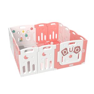 Corral Did&aacute;ctico De Juegos Duo Pink + Alfombra + Pelotas