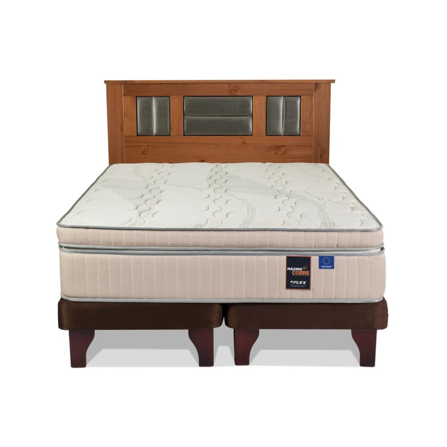 Cama Europea Flex Maximo Cobre / 2 Plazas / Base Dividida + Respaldo image number 1.0