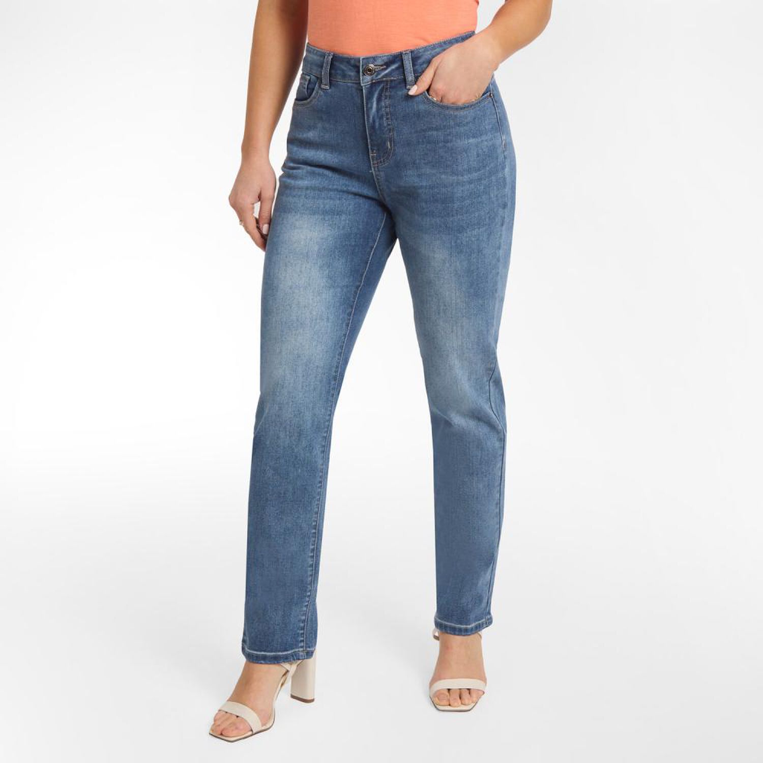 Jeans Cl&aacute;sico Tiro Medio Regular Mujer Geeps image number 2.0