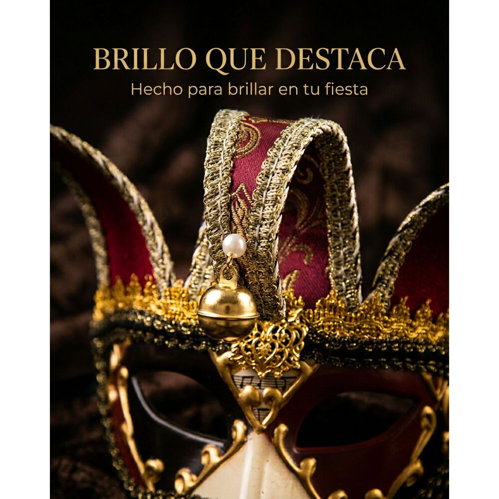 M&aacute;scara Buf&oacute;n Unisex Con Cascabeles Para Fiesta image number 28.0