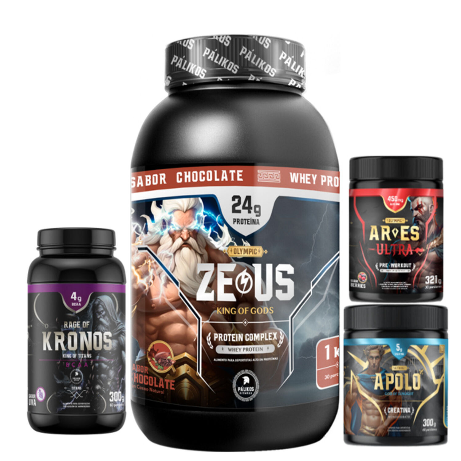 Proteina Complex 1kg Choco Creatina Apolo 300gpre Entreno Ares Bcaa Kronos image number 0.0