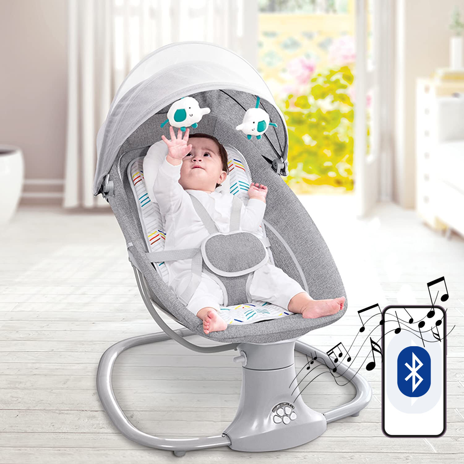 Silla Mecedora Columpio Inteligente El&eacute;ctrico Con Bluetooth image number 4.0