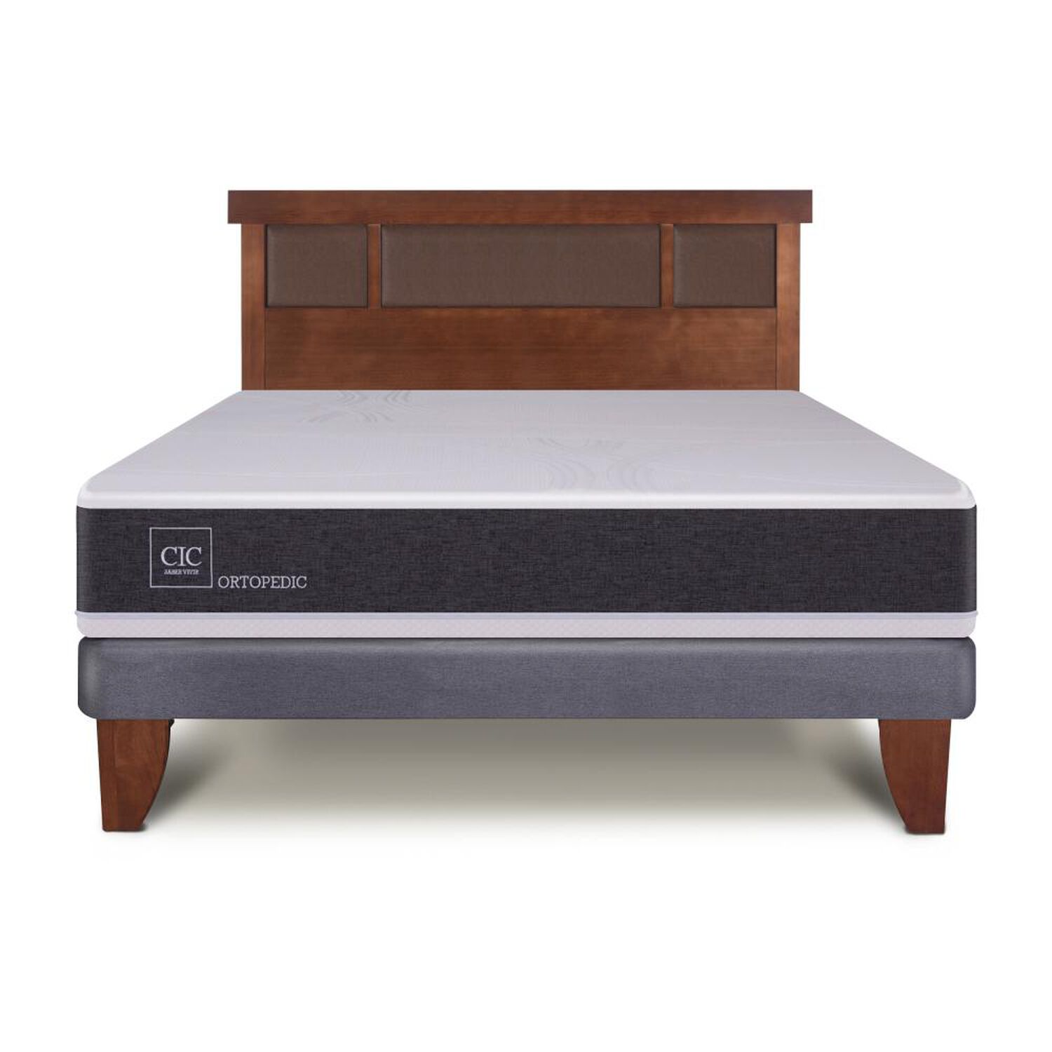Cama Europea Cic New Ortopedic / 2 Plazas / Base Normal + Respaldo image number 0.0