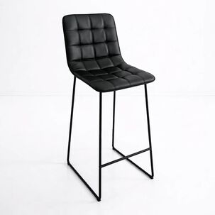 Taburete Milano Cuero Sintetico Con Patas Met&aacute;licas Estilo Industrial