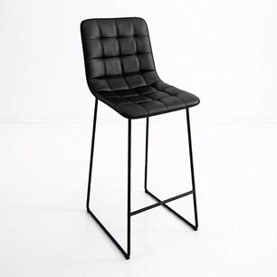 Taburete Milano Cuero Sint&eacute;tico Patas Met&aacute;licas Industrial