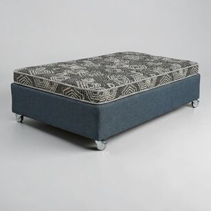 Cama 1.5 Plaza Box 30 Cm L180 Cm + Colchon Modelo Ideal - Rueda Pyton (gris)