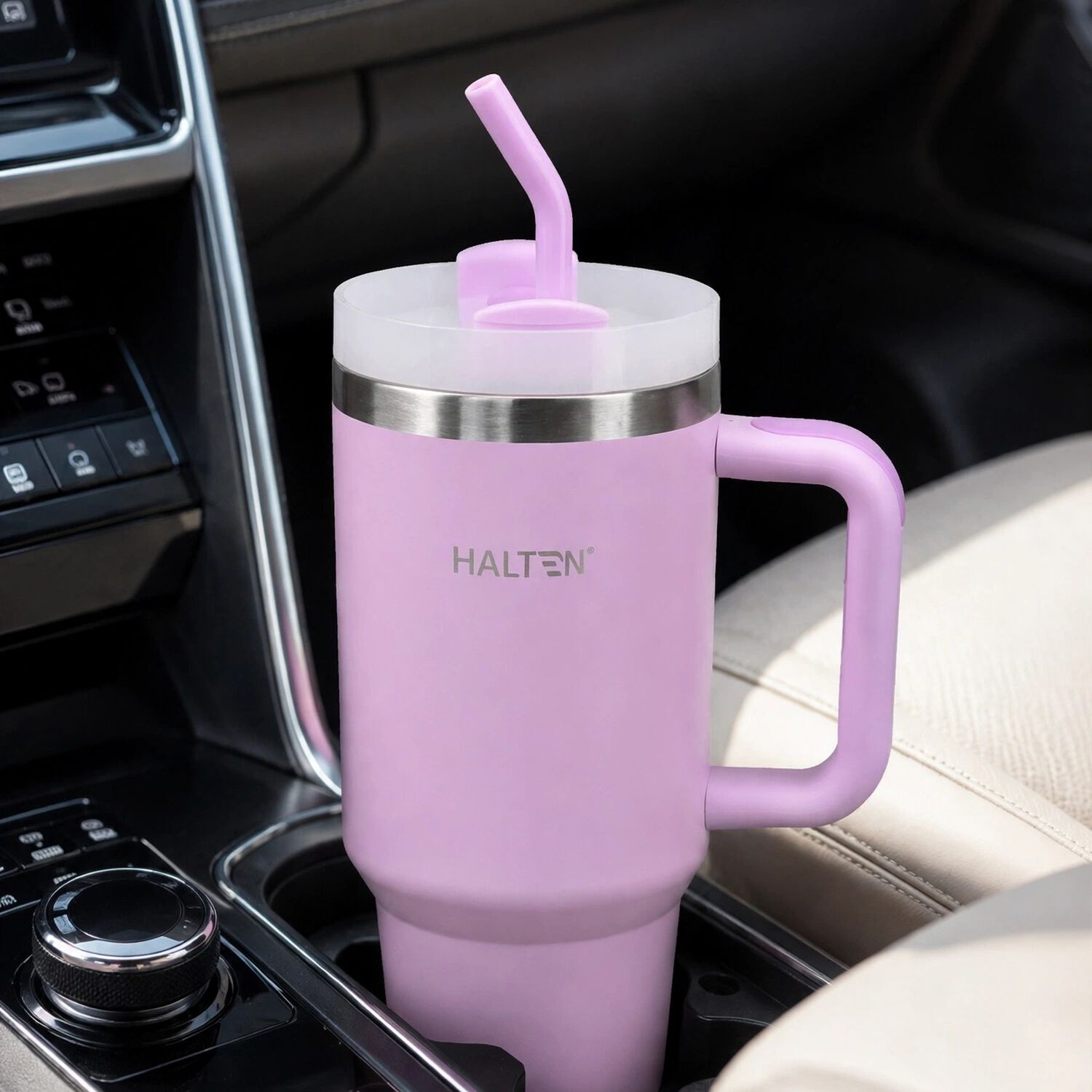 Termo Big Mug 1.2 Litros Acero Inoxidable Con Sorbete Marca Halten Color Rosa image number 4.0