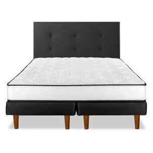 Cama Europea Flex New Simple / 2 Plazas / Base Dividida + Respaldo