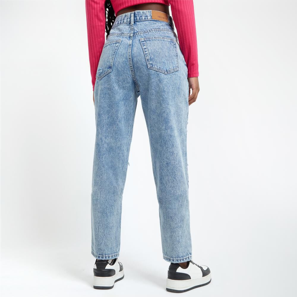 Jeans Roturas Tiro Medio Mom Mujer Rolly Go image number 3.0