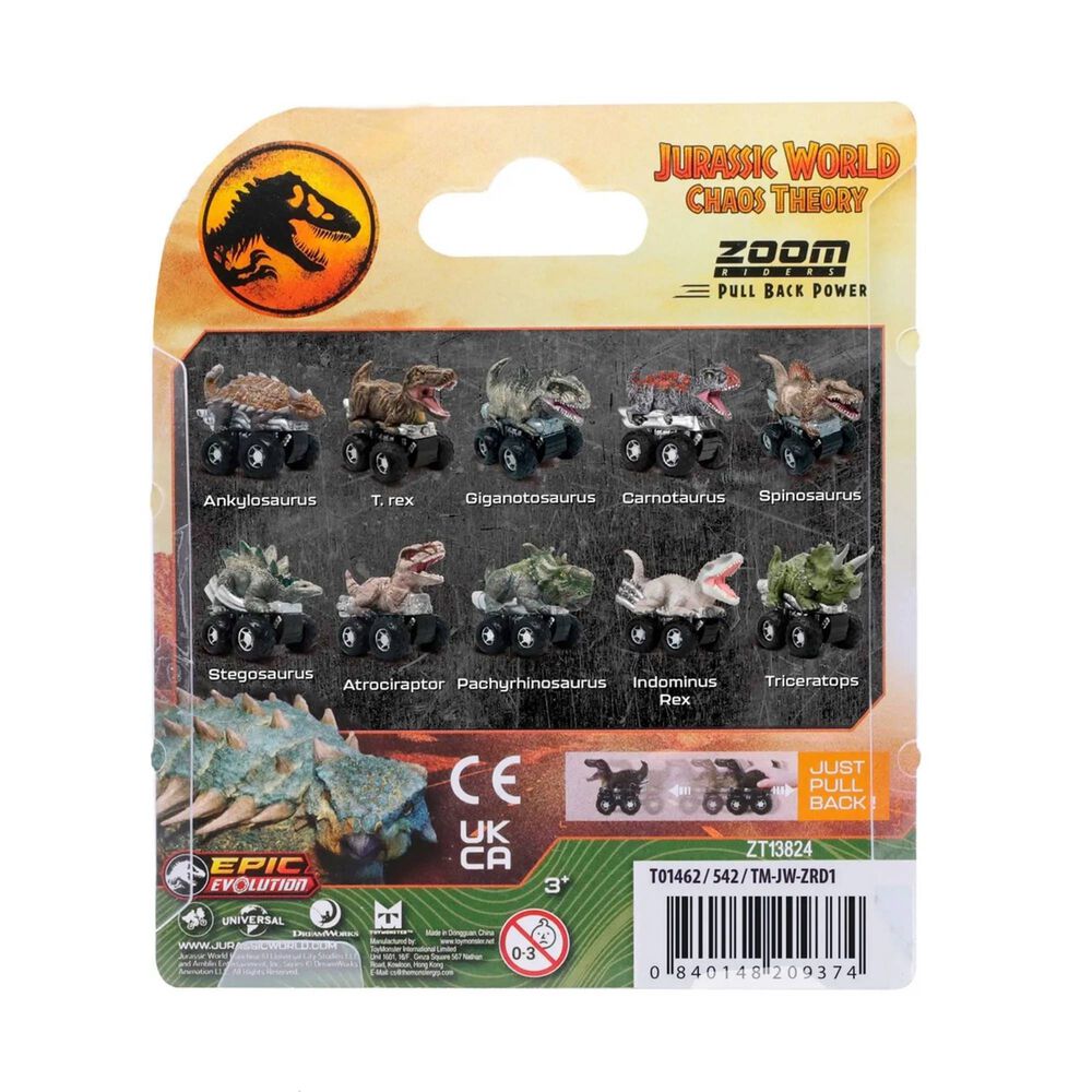 Jurassic World - Dinosaurio Veh&iacute;culo Pullback Aleatorio image number 3.0