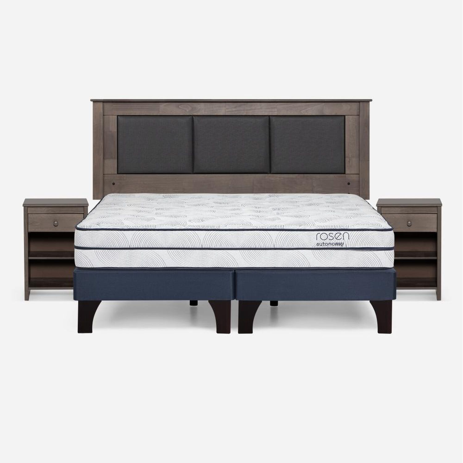 Cama Europea Rosen Autonomy Sky / King / Base Dividida + Set De Maderas image number 0.0