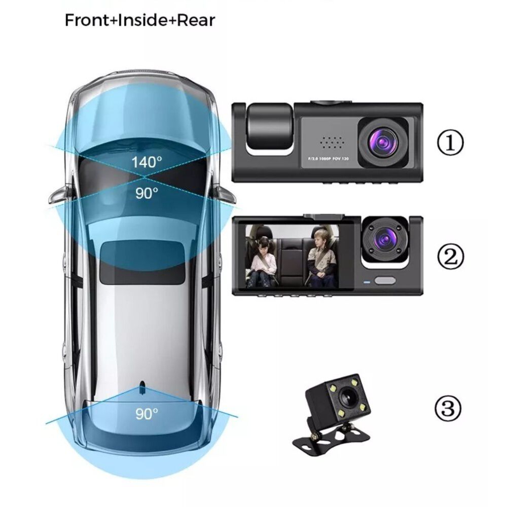 C&aacute;mara Hd Auto D3 Frontal, Interior Y Trasera Levo image number 2.0