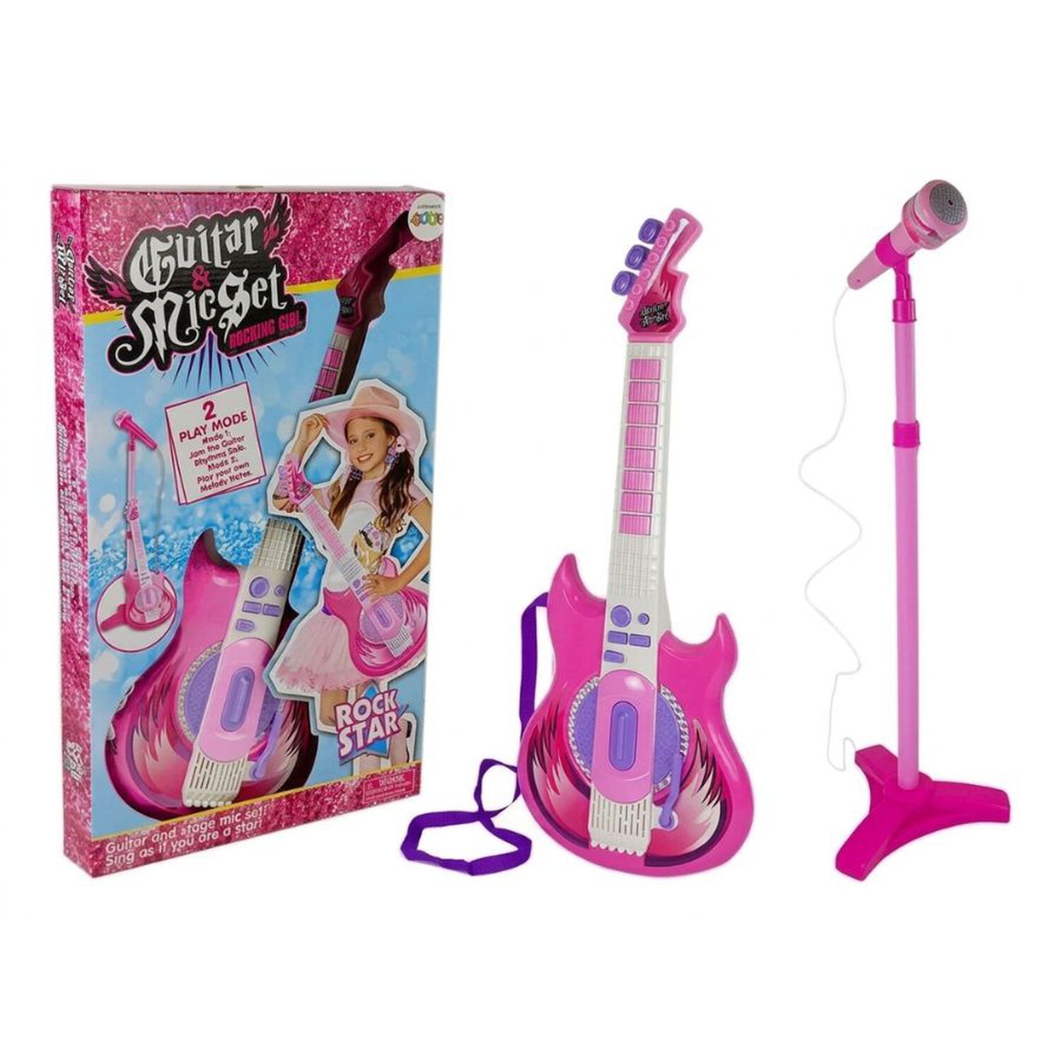 Guitarra De Juguete Con Micr&oacute;fono Luces Y Sonido image number 2.0