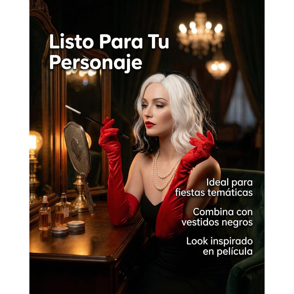 Accesorios Cosplay Cruella De Vil Disfraz Pel&iacute;cula Disney image number 2.0