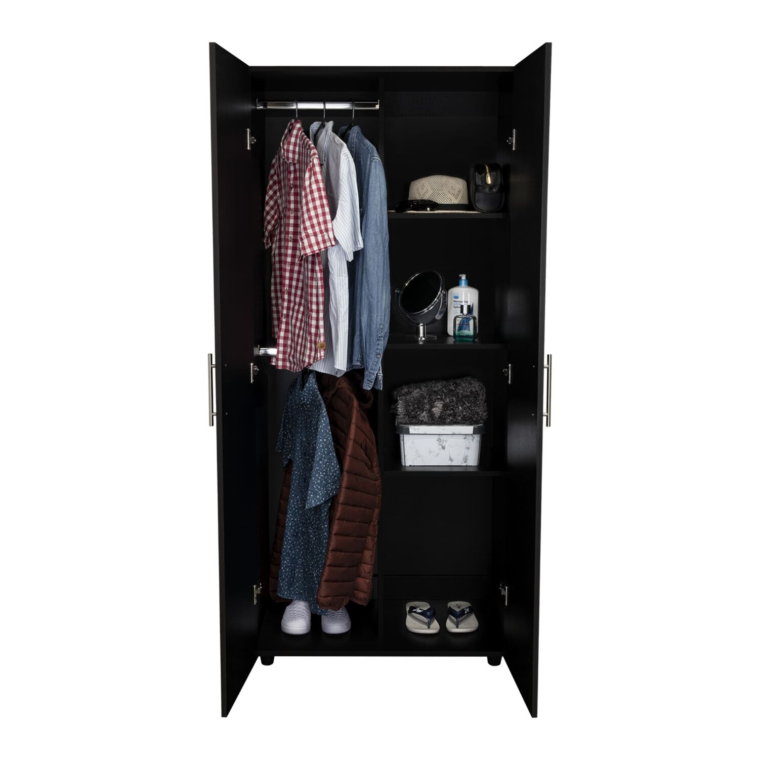 Closet 2 Puertas Fm Melmaina 180x80x48 Cm Negro image number 2.0