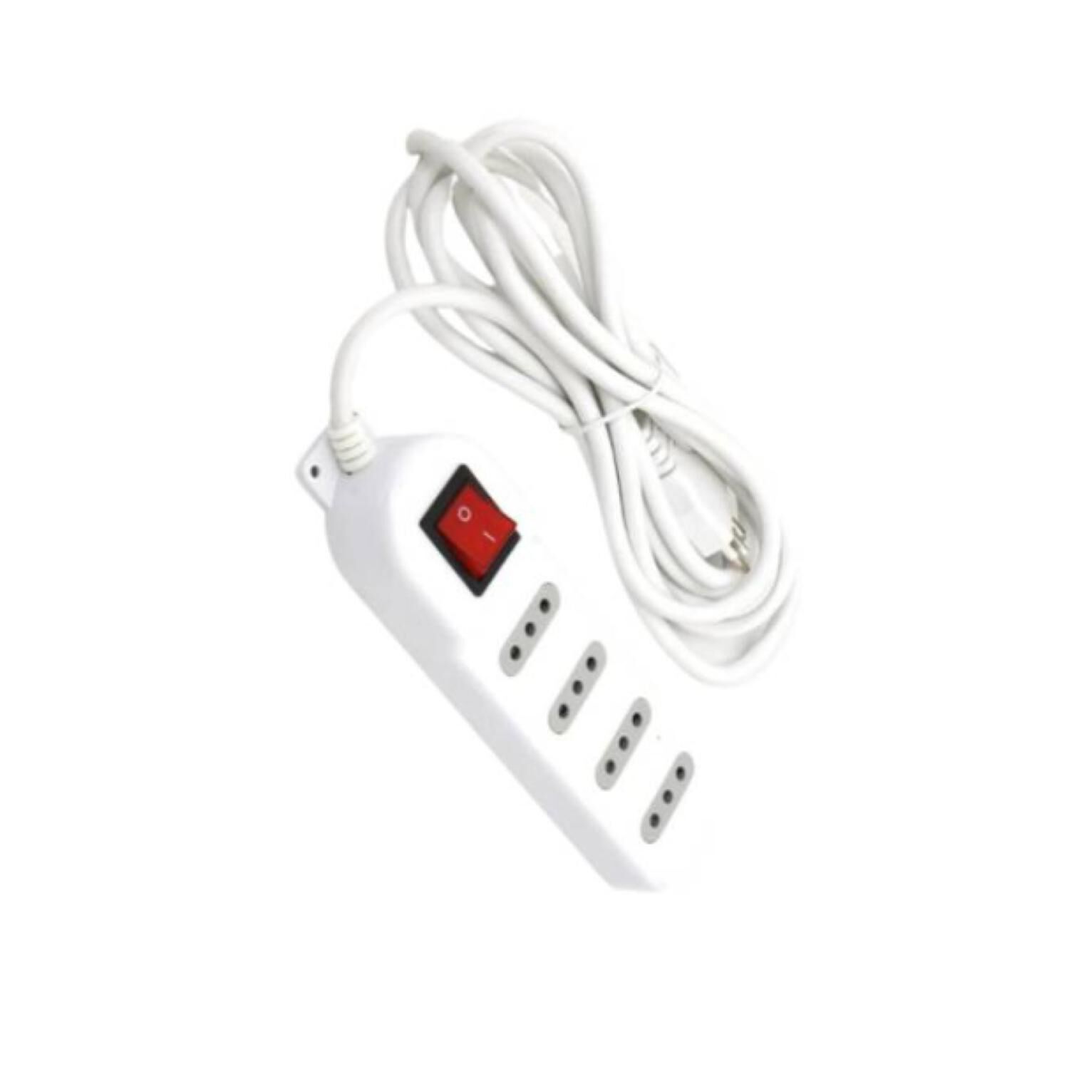 Zapatilla Alargador 3mt 4 Entradas Con Switch Blanco image number 1.0