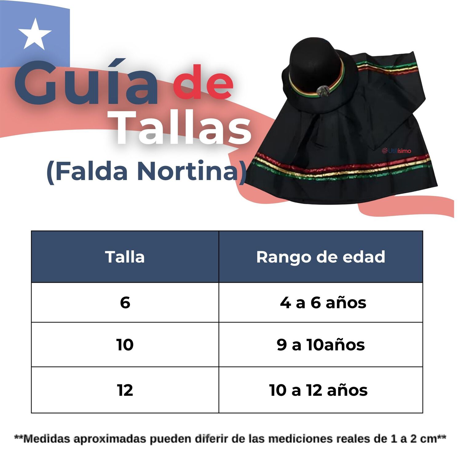 Pack 6 Traje Nortino Con Polera Fiestas Patrias Baile Nortino Negro image number 2.0