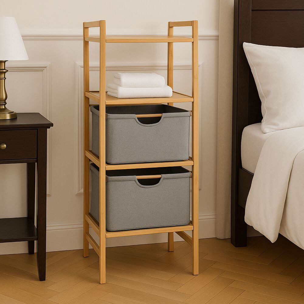 Estante Organizador Mueble Almacenamiento Con Cestas Gris image number 1.0