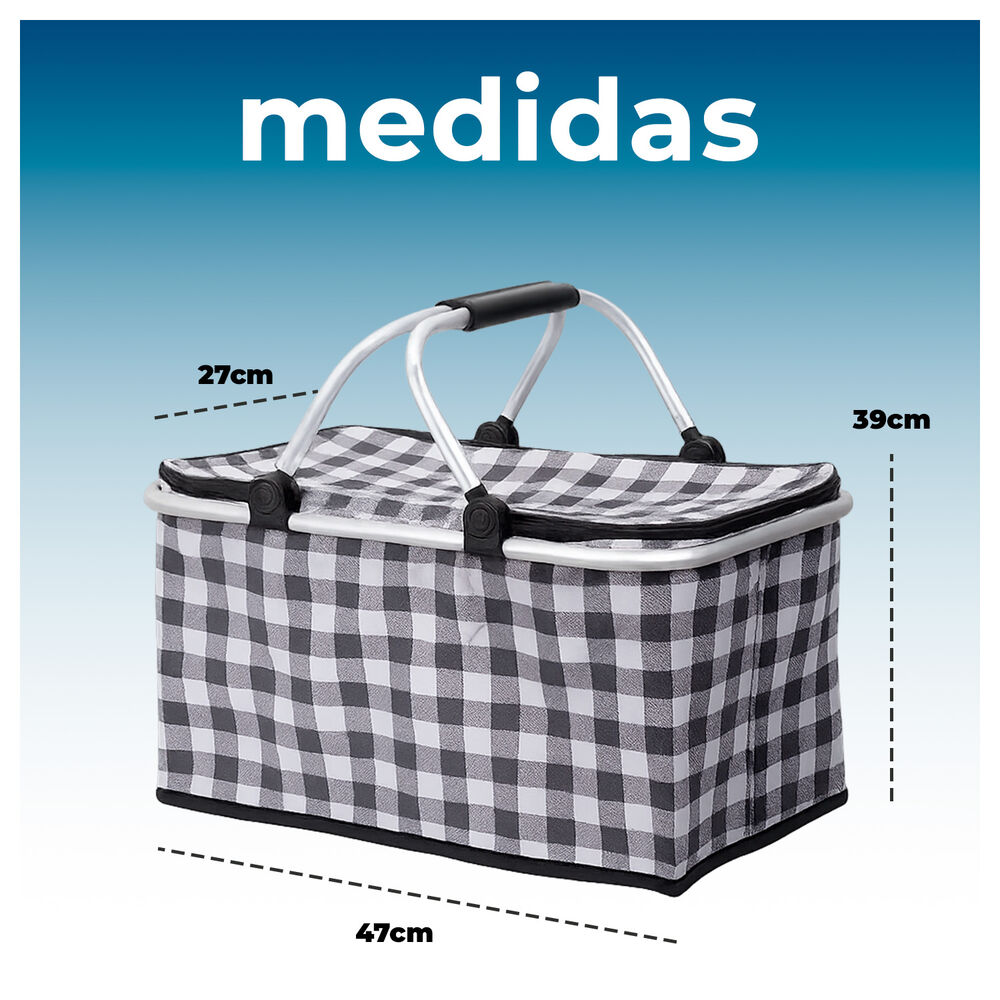 Canasta De Picnic Con Aislante Térmico Viajera Plegable Para Alimentos image number 5.0