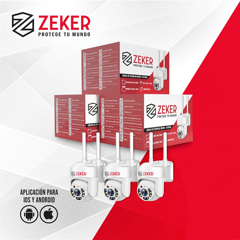 Pack X3 C&aacute;mara De Seguridad Wifi Impermeable Zeker 2mp 5g image number 8.0