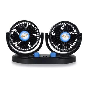 Ventilador Auto Doble Cabezal Para Auto 4" 12v Con Rotacion