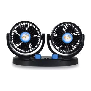 Ventilador Auto Doble Cabezal Para Auto 4" 12v Con Rotacion