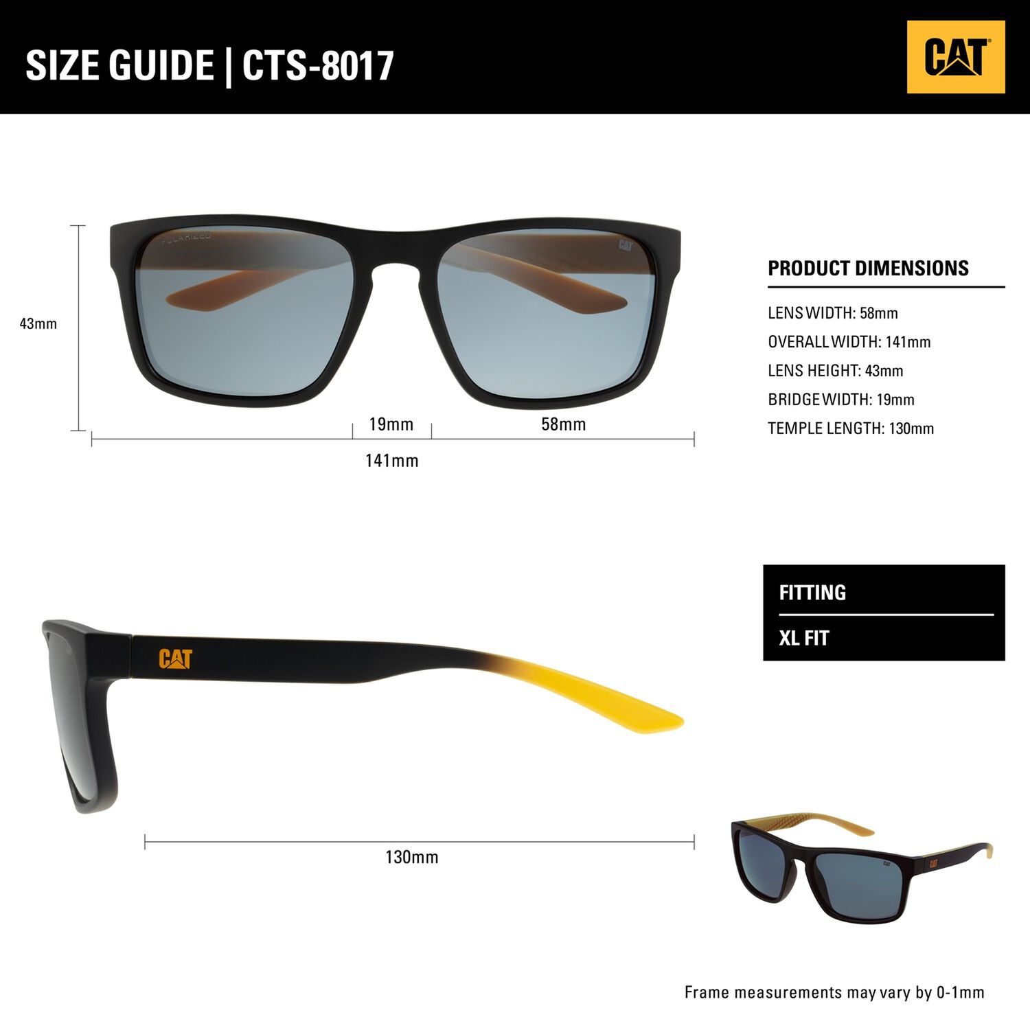 Lentes De Sol Polarizados Cat Cts-8017-104p Negro image number 2.0