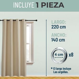 Cortina Semi Blackout Un Paño 140x220cm Aislante