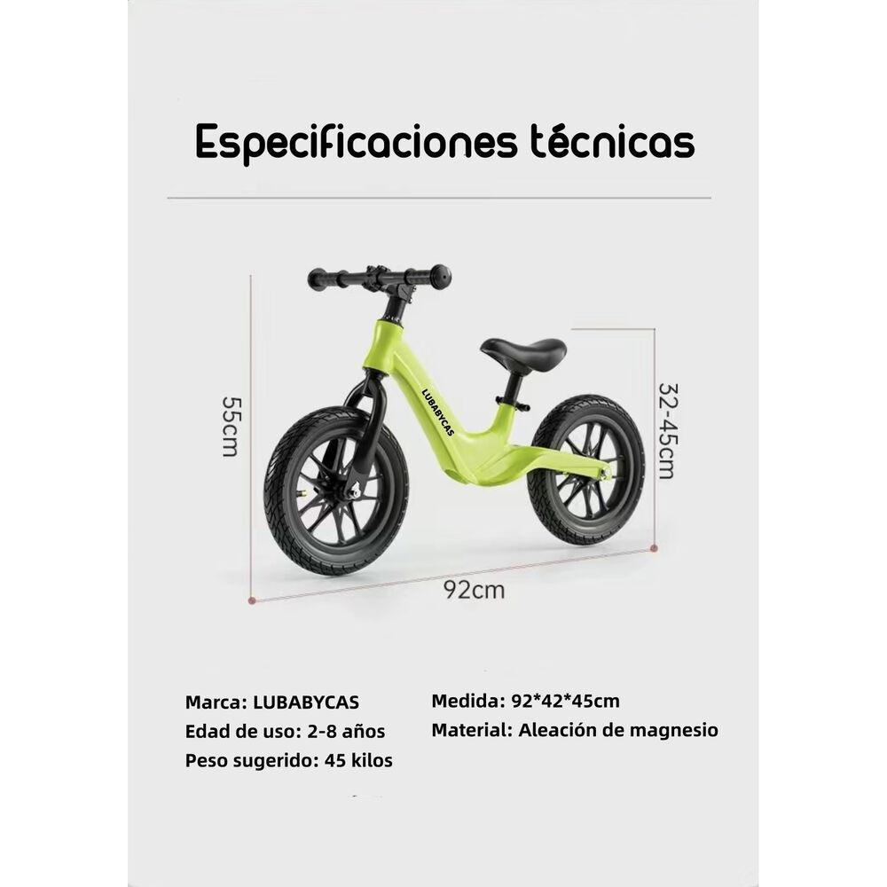 Bicicleta De Equilibrio Aprendizaje 2-8a&ntilde;os Lubabycas Rosada image number 4.0