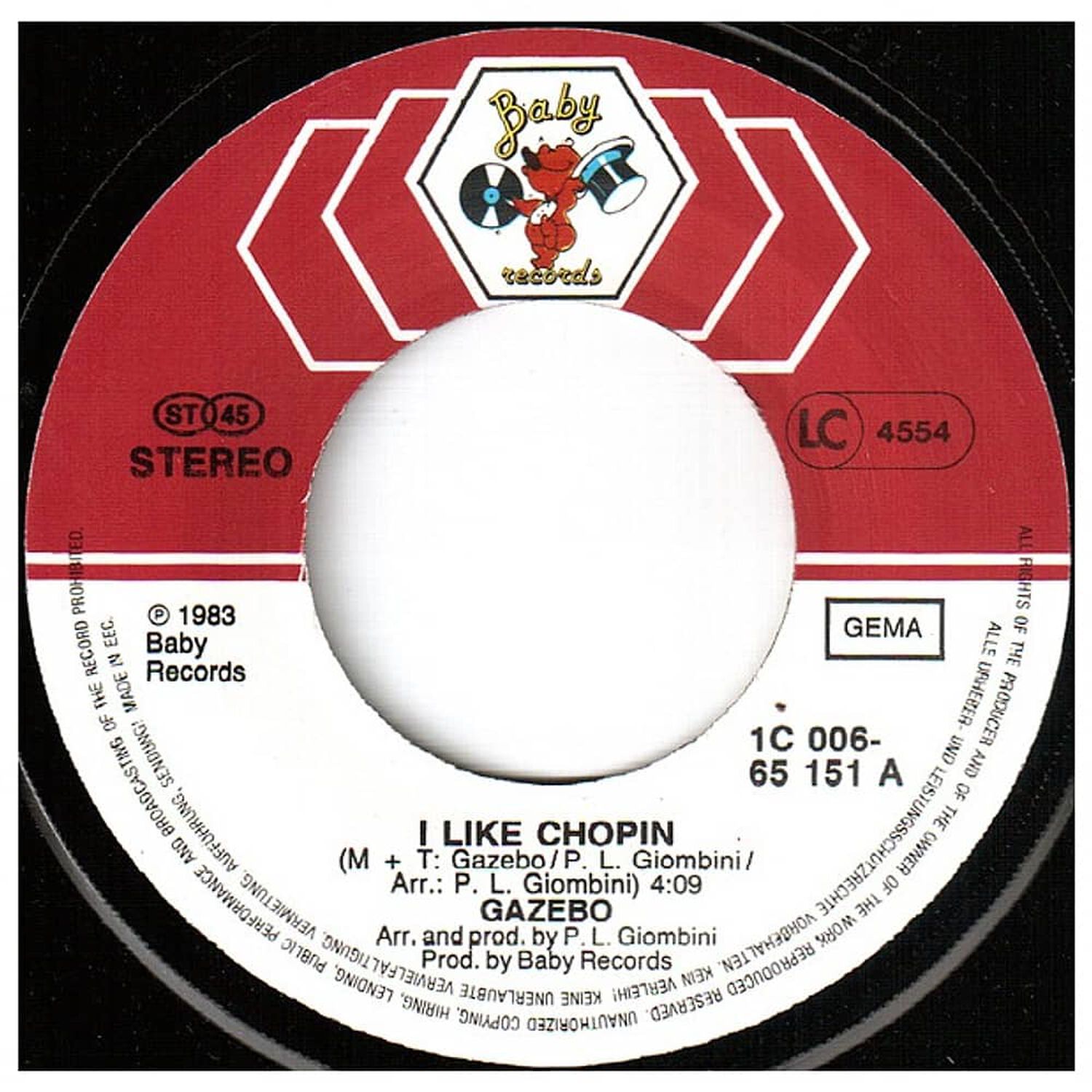 Gazebo - I Like Chopin | 7'' Single Vinilo Usado image number 2.0