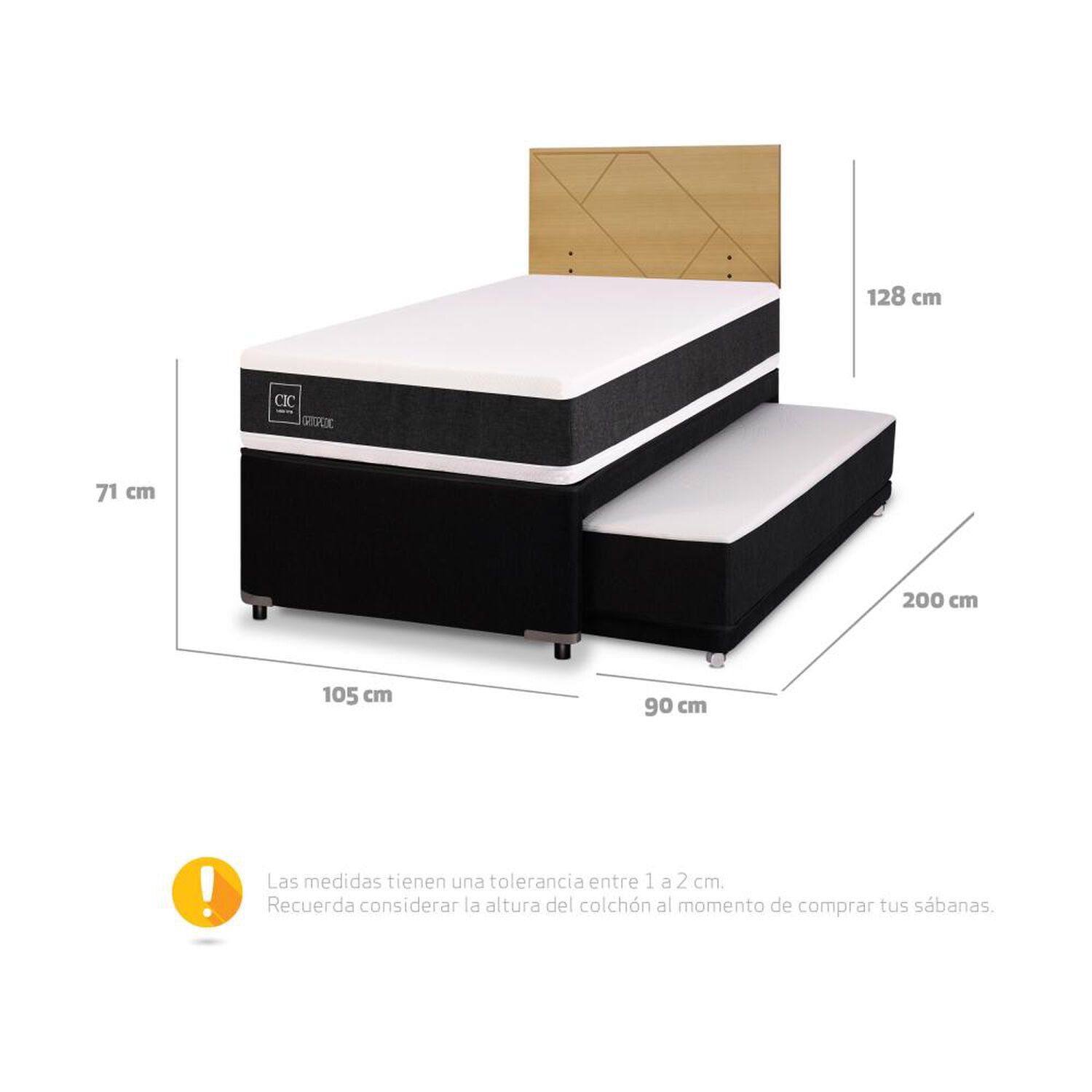 Cama Nido Cic Divan / 1.5 Plazas / Base Funcional + Respaldo image number 2.0